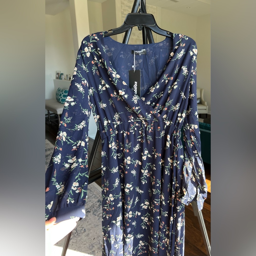 Zeagoo Dark Blue Floral Dress